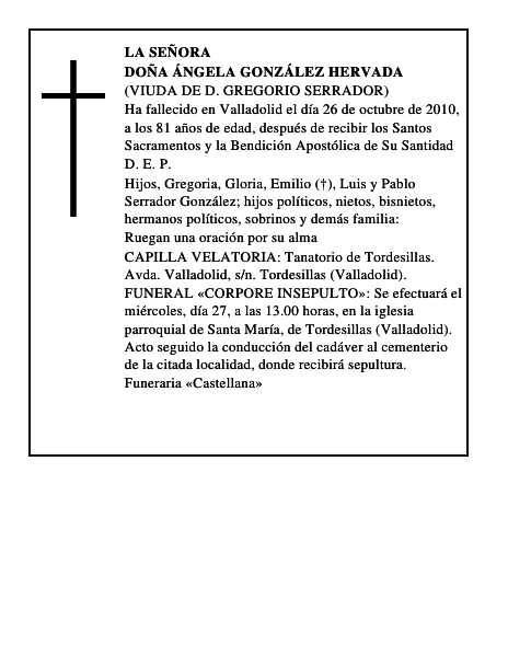 Doña Ángela González Hervada