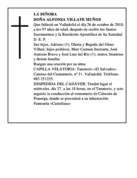 Doña Alfonsa Villate Muñoz