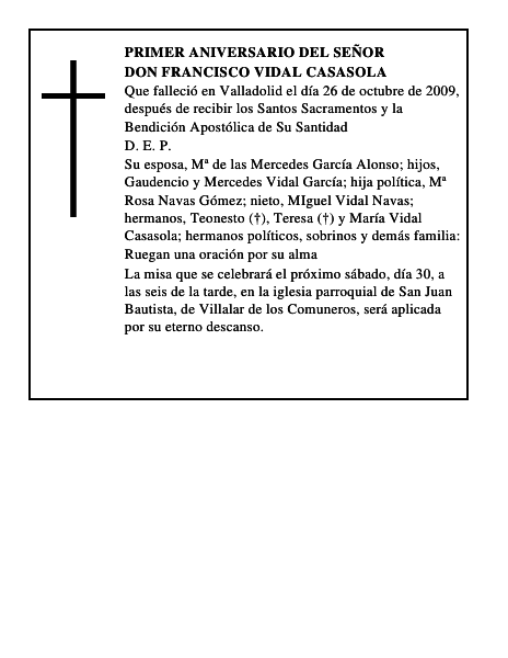 Don Francisco Vidal Casasola