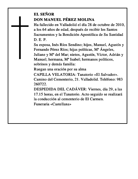 Don Manuel Pérez Molina