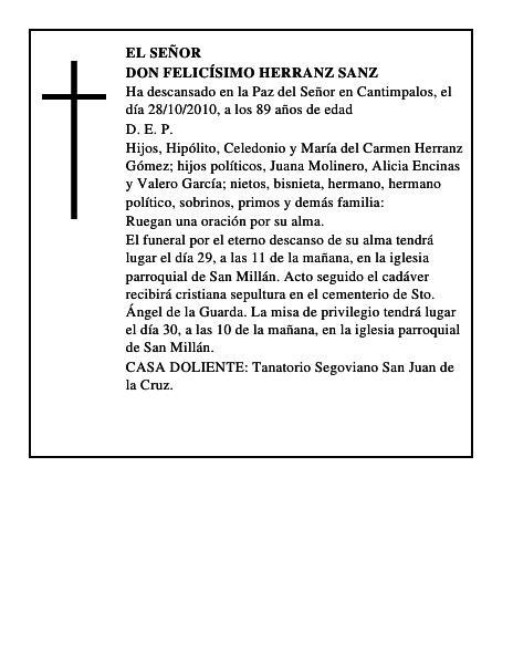 Don Felicísimo Herranz Sanz