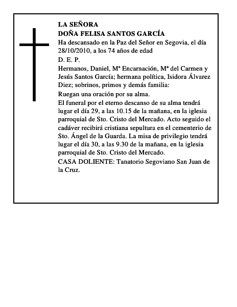 Doña Felisa Santos García