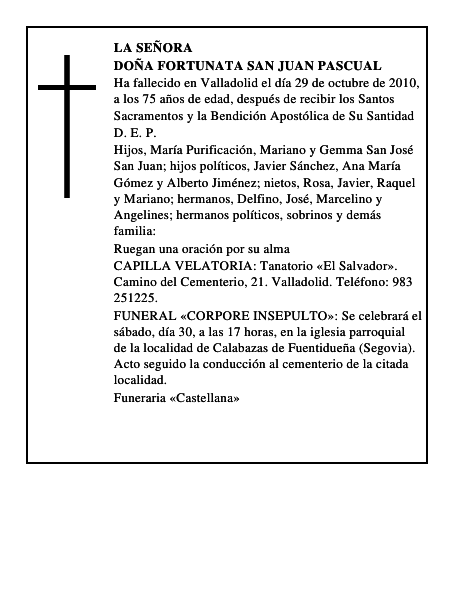 Doña Fortunata San Juan Pascual