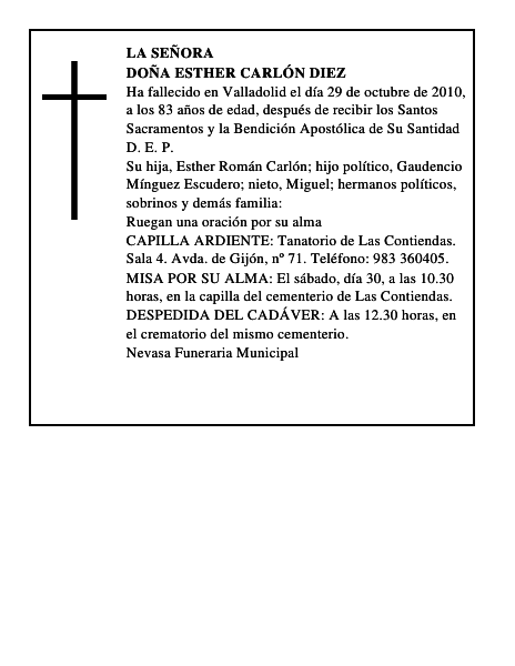 Doña Esther Carlón Diez