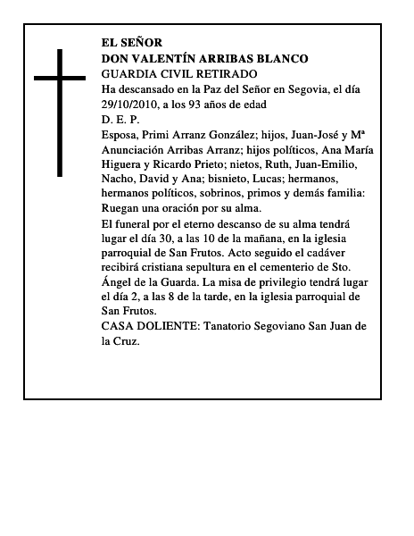 Don Valentín Arribas Blanco