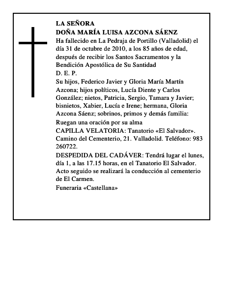 Doña María Luisa Azcona Sáenz