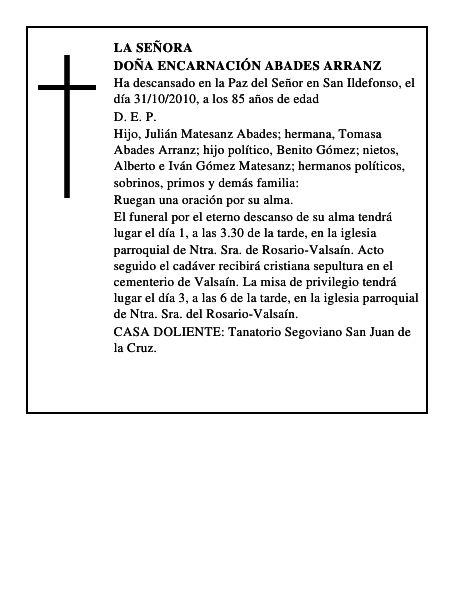 Doña Encarnación Abades Arranz