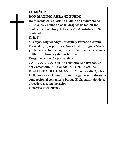 Don Máximo Arranz Zurdo