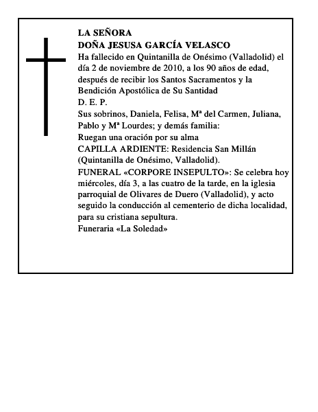 Doña Jesusa García Velasco