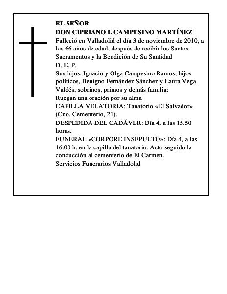 Don Cipriano I. Campesino Martínez