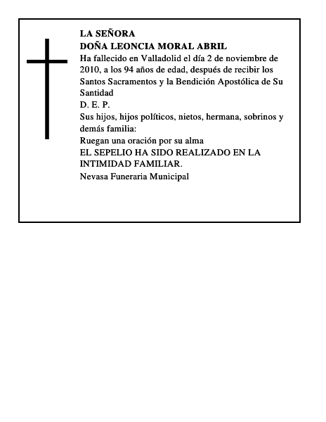 Doña Leoncia Moral Abril