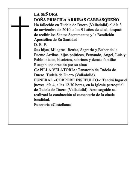Doña Priscila Arribas Carrasqueño
