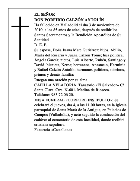 Don Porfirio Calzón Antolín