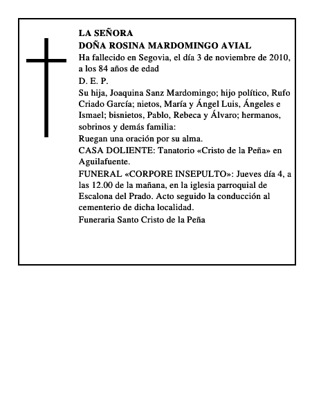 Doña Rosina Mardomingo Avial