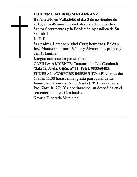 Lorenzo Mieres Matarranz