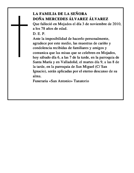 Doña Mercedes Álvarez Álvarez