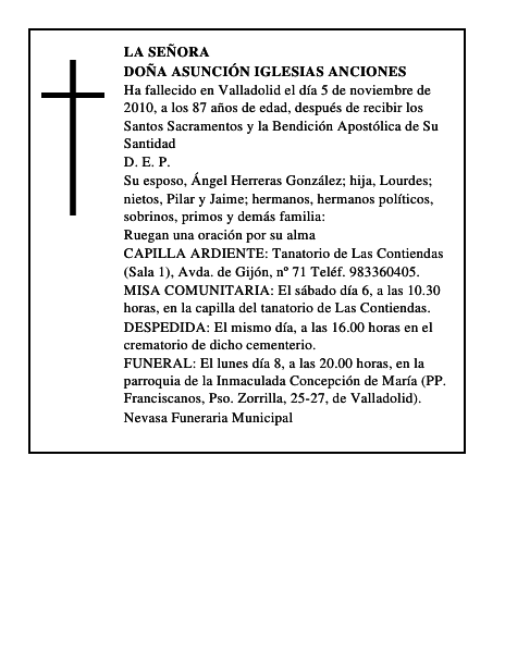 Doña Asunción Iglesias Anciones