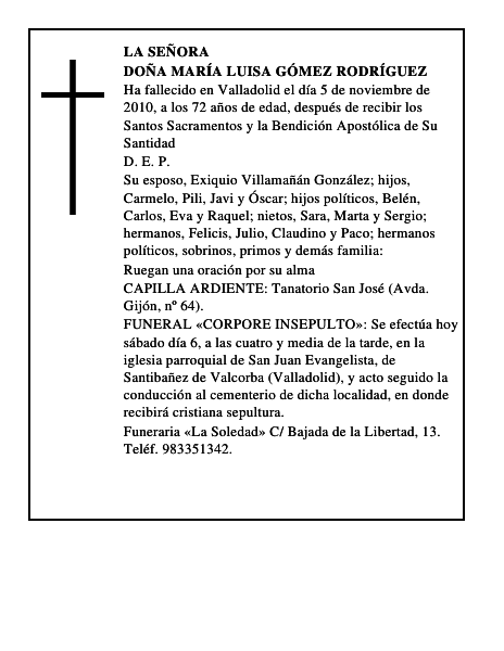 Doña María Luisa Gómez Rodríguez