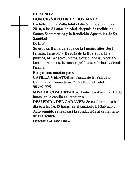 Don Cesáreo de la Hoz Mata