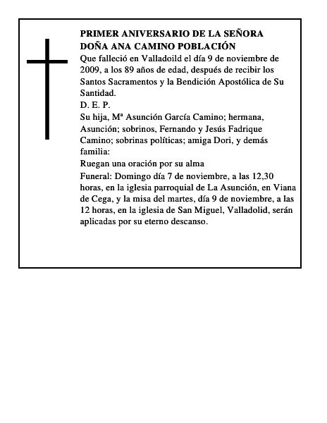 Doña Ana Camino Población