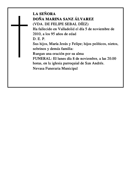 Doña Marina Sanz Álvarez