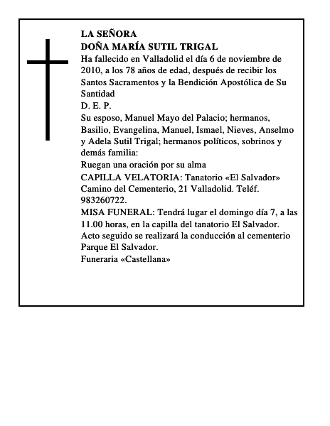 Doña María Sutil Trigal