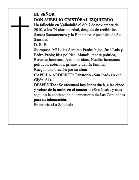 Don Aurelio Cristóbal Izquierdo