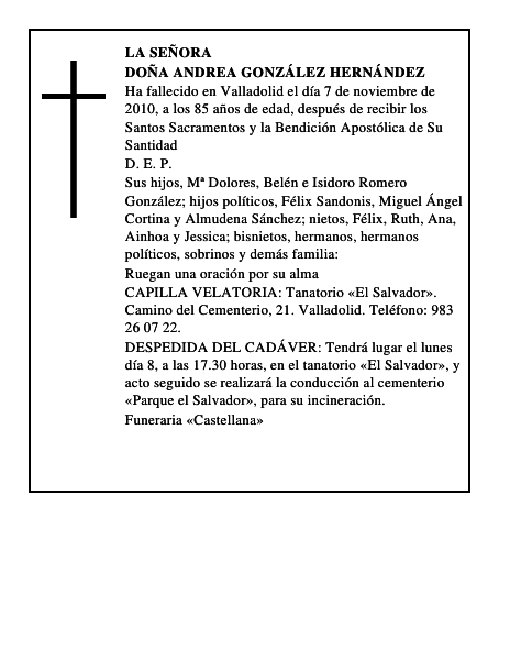 Doña Andrea González Hernández