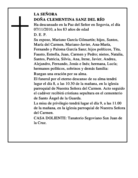 Doña Clementina Sanz del Río