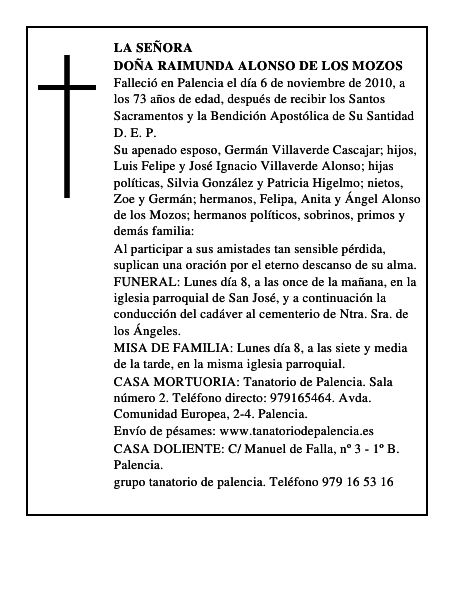 Doña Raimunda Alonso de los Mozos