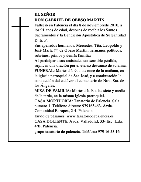 Don Gabriel de Obeso Martín