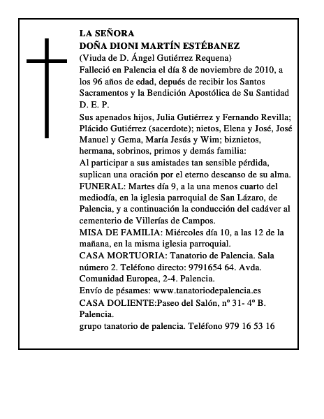 Doña Dioni Martín Estébanez