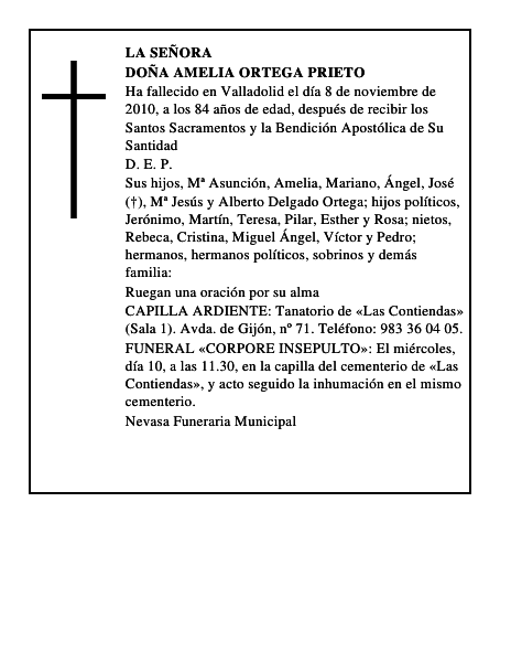 Doña Amelia Ortega Prieto