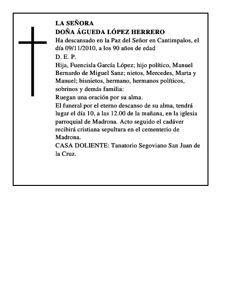 Doña Águeda López Herrero
