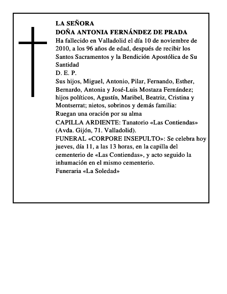 Doña Antonia Fernández de Prada