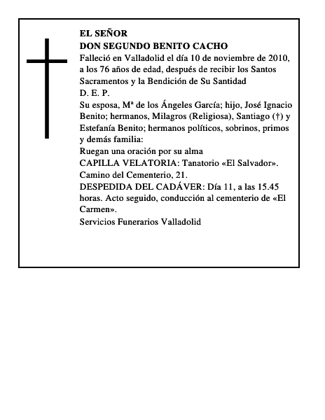 Don Segundo Benito Cacho
