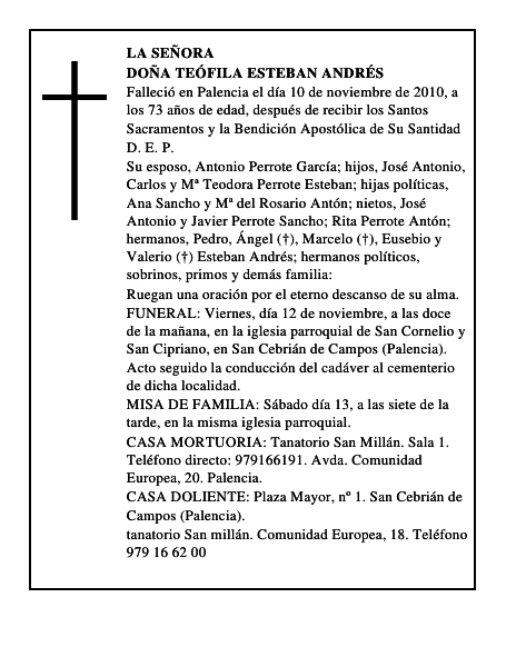 Doña Teófila Esteban Andrés
