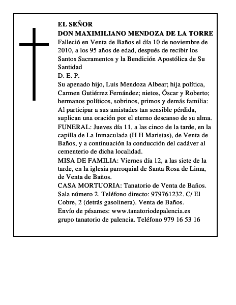 Don Maximiliano Mendoza de la Torre