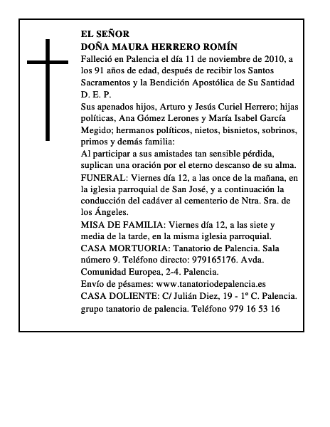Doña Maura Herrero Romín