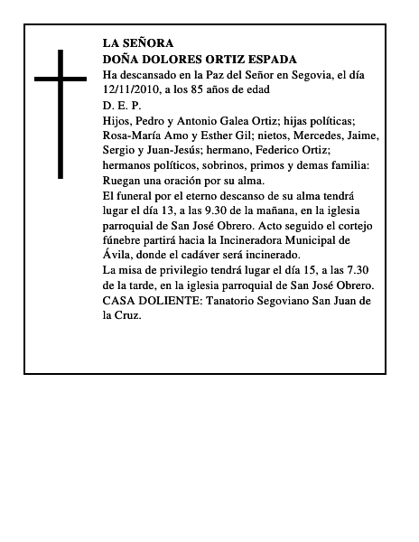 Doña Dolores Ortiz Espada