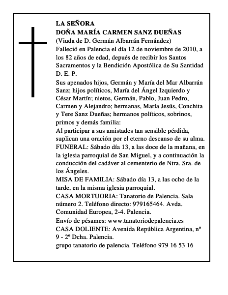 Doña María Carmen Sanz Dueñas