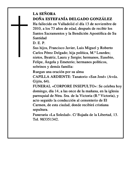 Doña Estefanía Delgado González