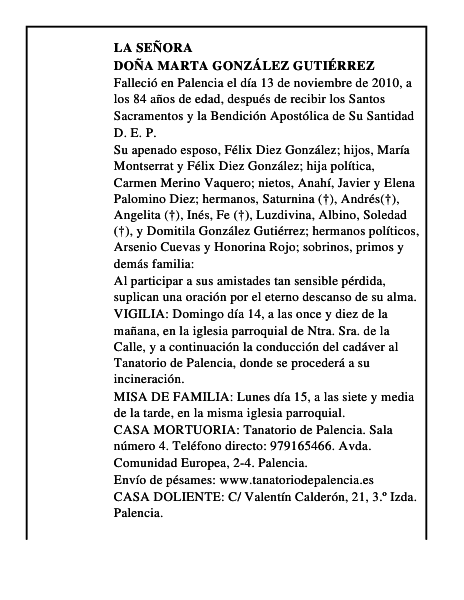Doña Marta González Gutiérrez