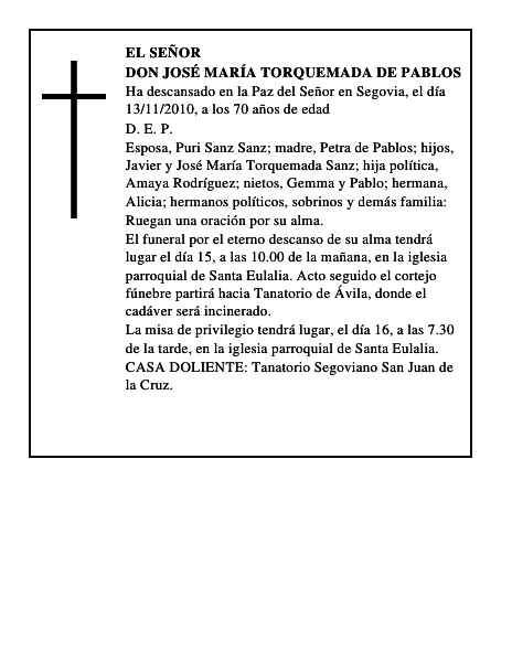 Don José María Torquemada de Pablos