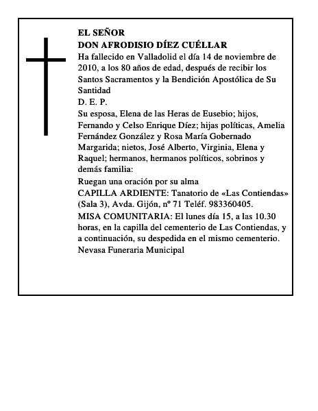 Don Afrodisio Díez Cuéllar
