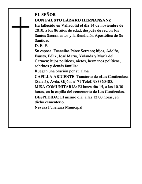 Don Fausto Lázaro Hernansanz