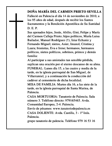 Doña María del Carmen Prieto Sevilla