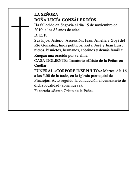 Doña Lucía González Ríos