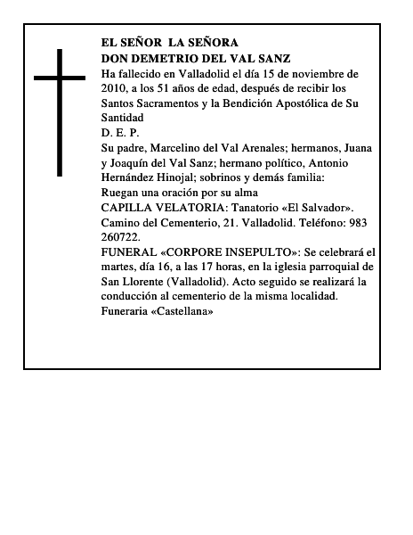 Don Demetrio del Val Sanz