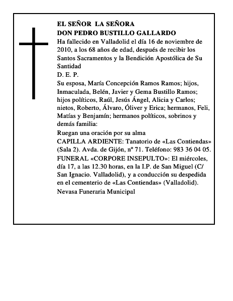 Don Pedro Bustillo Gallardo